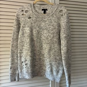 Aqua distressed sweater